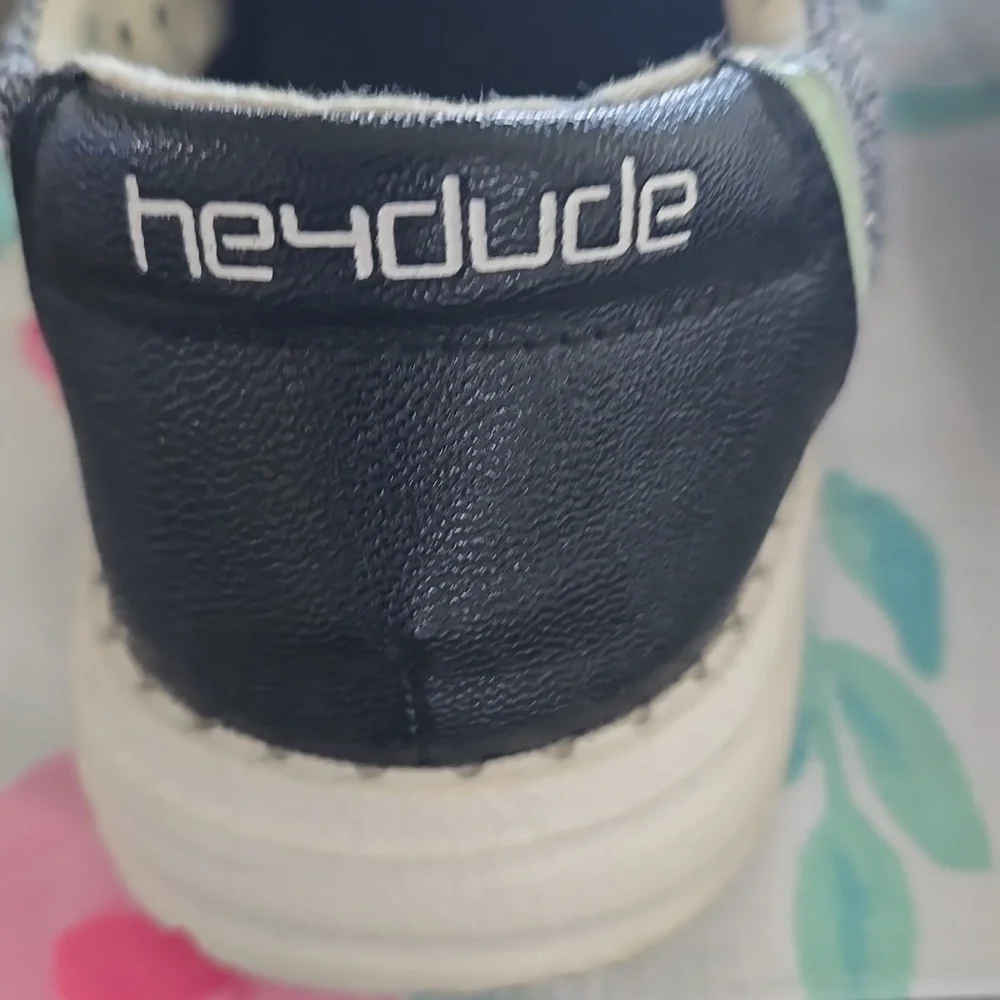 Hey Dude Black and White Slip On Shoes - Picture 4 of 4